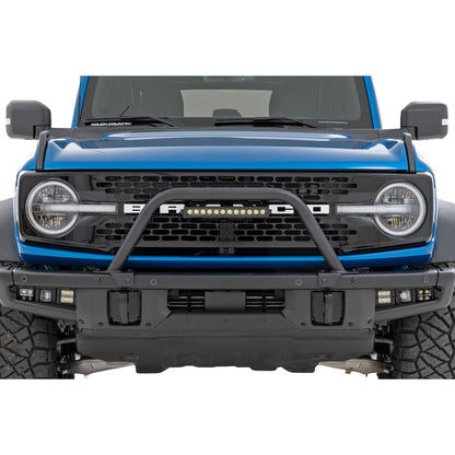 ROUGH COUNTRY Safari Bar | 12" LED Light Bar | Black | DRL | Single Row | OE Modular Steel | Ford Bronco (21-25) | 51117