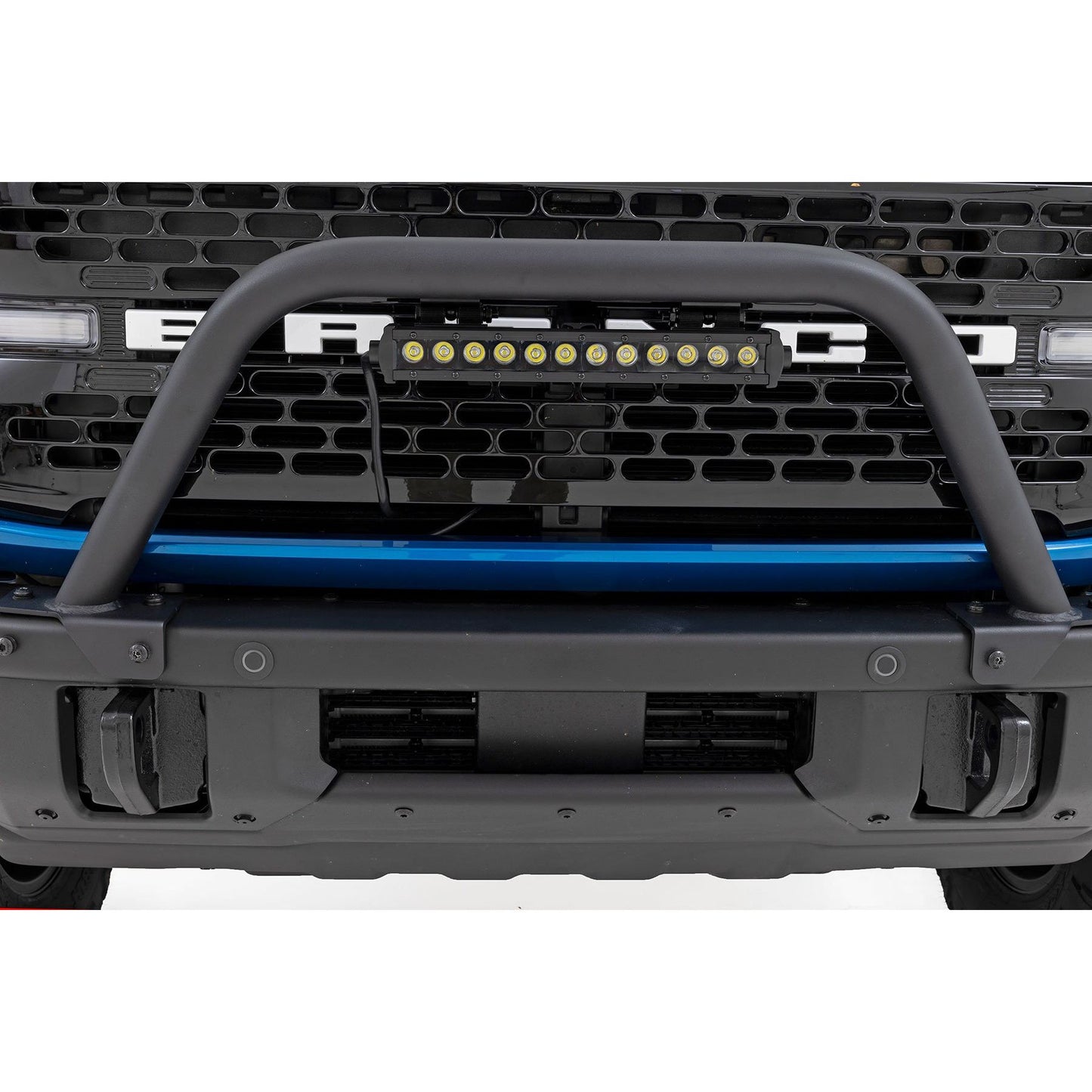 ROUGH COUNTRY Safari Bar | 12" LED Light Bar | Black | DRL | Single Row | OE Modular Steel | Ford Bronco (21-25) | 51117