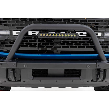 ROUGH COUNTRY Safari Bar | 12" LED Light Bar | Black | DRL | Single Row | OE Modular Steel | Ford Bronco (21-25) | 51117