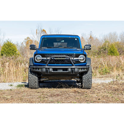 ROUGH COUNTRY Safari Bar | 12" LED Light Bar | Black | DRL | Single Row | OE Modular Steel | Ford Bronco (21-25) | 51117