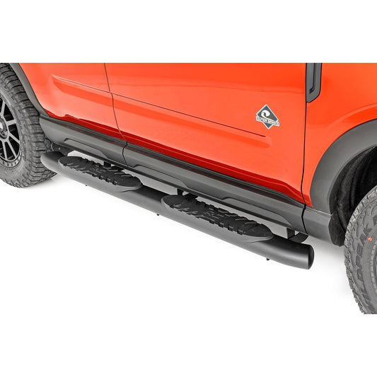 ROUGH COUNTRY Oval Nerf Steps | Black | Ford Bronco Sport 4WD (2021-2025) | 21006