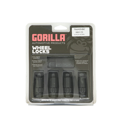 Gorilla Lock Set 14mm x 1.50 Thread Size - Black Finish - Set of 4 (76641NBC)