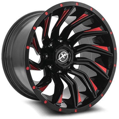 XF Off-Road XF-224 Gloss Black Milled Red