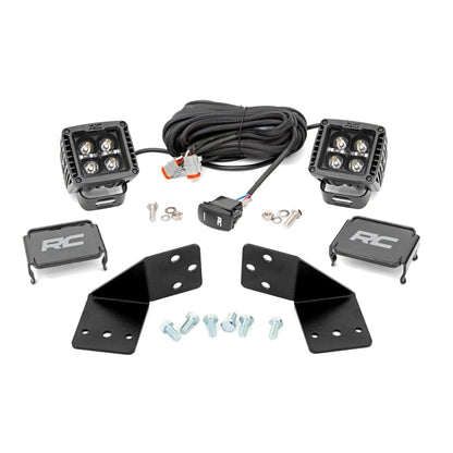 ROUGH COUNTRY LED Light Kit | Rear Mount | 2" Black Pair | White DRL | CFMOTO UFORCE 1000 | 96111