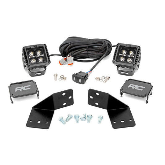 ROUGH COUNTRY LED Light Kit | Rear Mount | 2" Black Pair | White DRL | CFMOTO UFORCE 1000 | 96111