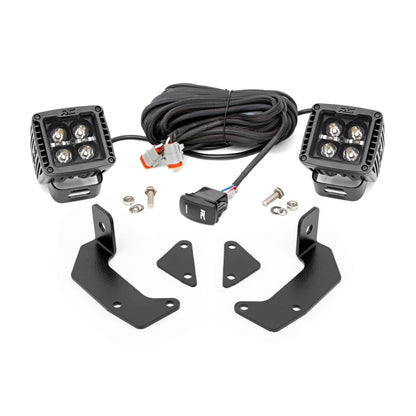 ROUGH COUNTRY LED Light Kit | Cage Mount | 2" Black Pair | White DRL | CFMOTO UFORCE 1000  | 96104