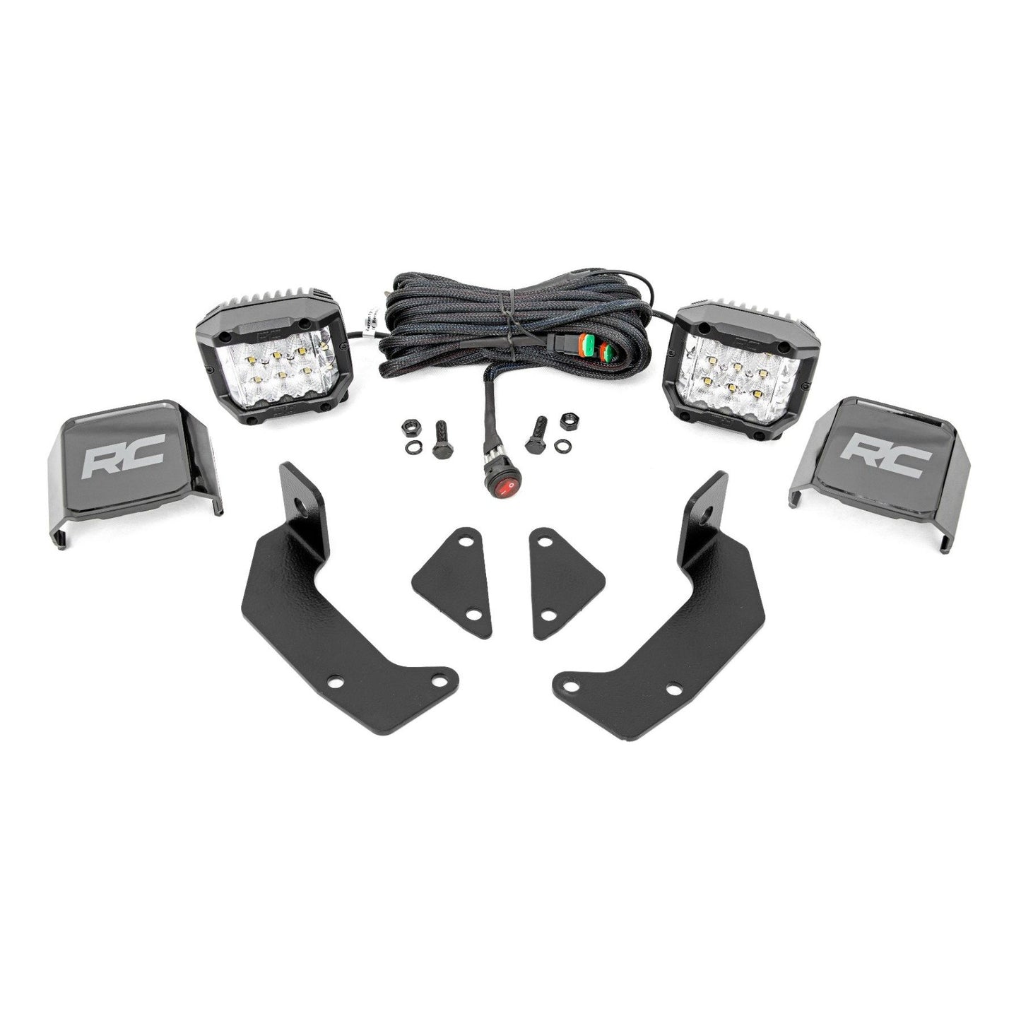 ROUGH COUNTRY LED Light Kit | Cage Mount | 2" Chrome Pair | Wide Angle | CFMOTO UFORCE 1000  | 96106