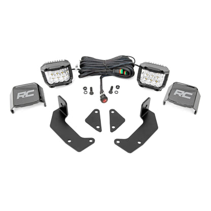 ROUGH COUNTRY LED Light Kit | Cage Mount | 2" Chrome Pair | Wide Angle | CFMOTO UFORCE 1000  | 96106