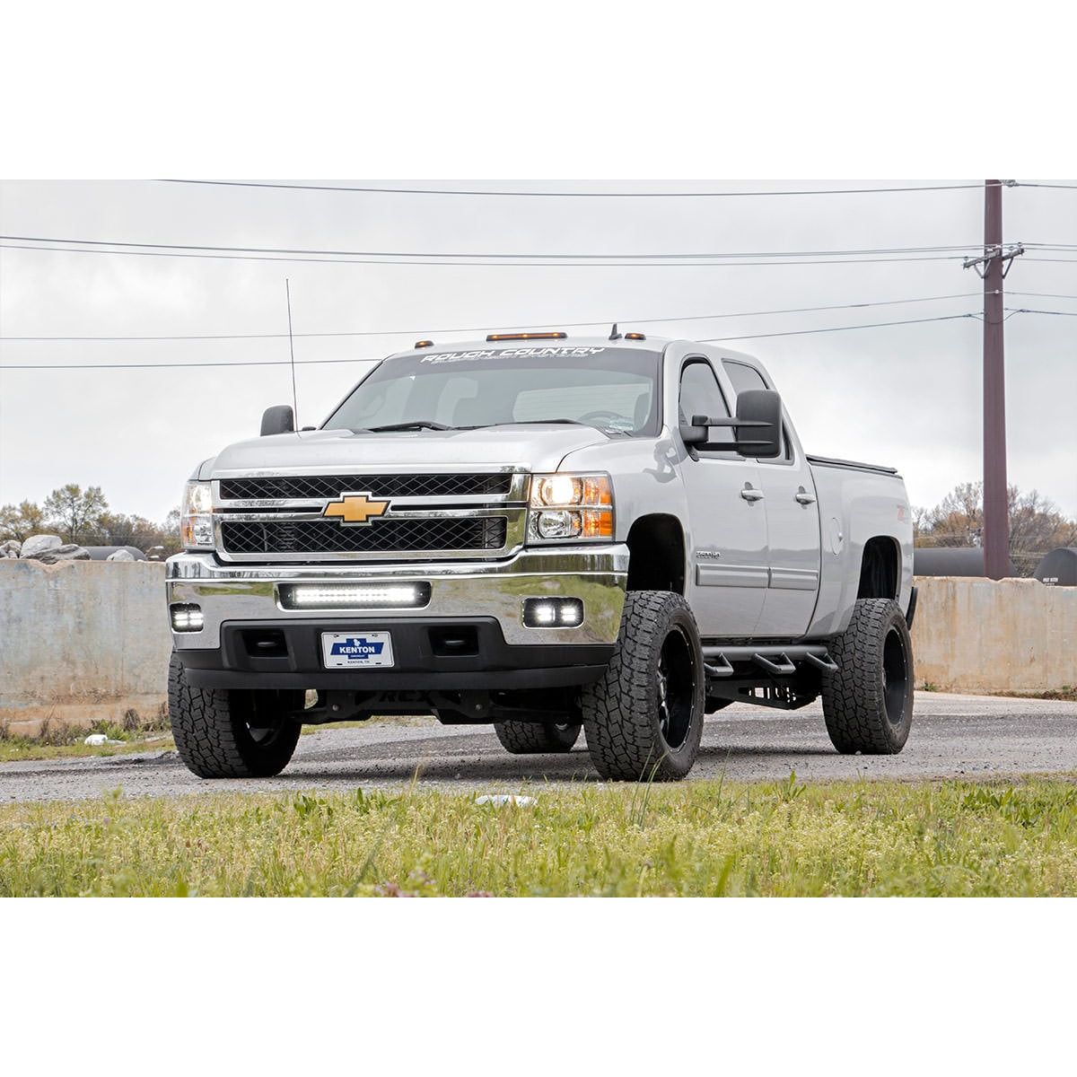 ROUGH COUNTRY LED Light Kit | Fog Mount | Dual 2" Black Pair | Chevy Silverado 2500 HD/3500 HD (11-14) | 70628