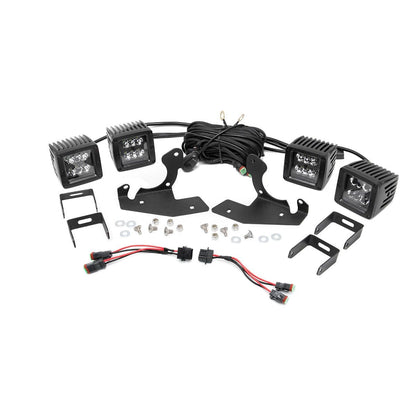 ROUGH COUNTRY LED Light Kit | Fog Mount | Dual 2" Black Pair | Chevy Silverado 2500 HD/3500 HD (11-14) | 70628