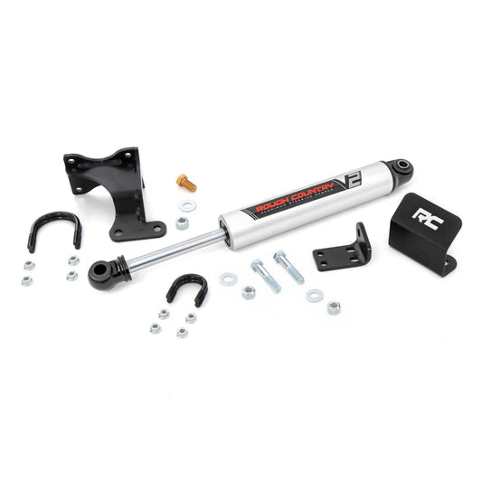 ROUGH COUNTRY V2 Steering Stabilizer | Axle Bracket | 2-8 Inch Lift | Jeep Wrangler JK/Wrangler Unlimited (07-18) | 8731970
