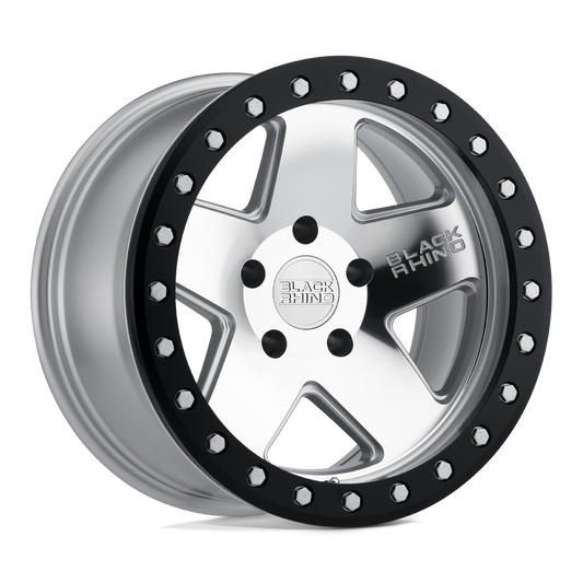 Black Rhino Hard Alloys CRAWLER SILVER W/ MIRROR FACE & BLACK LIP RING