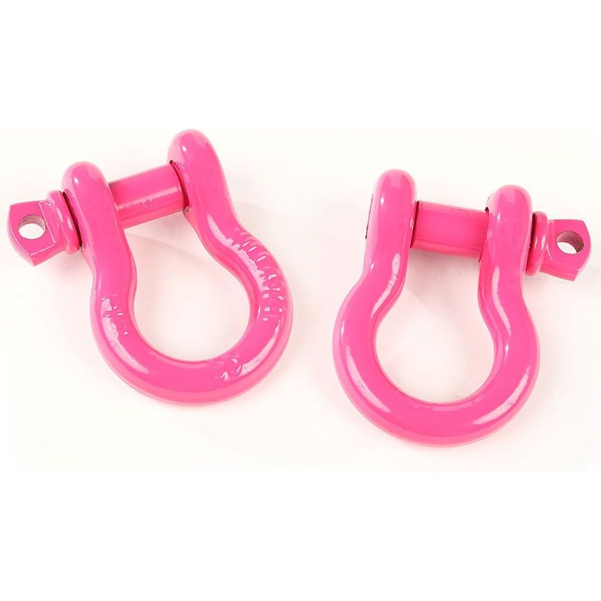 RUGGED RIDGE D-RING SHACKLES, 3/4-INCH, PINK, STEEL, PAIR 11235.09