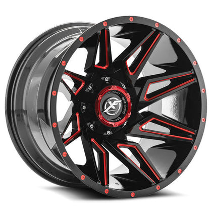 XF Off-Road XF-218 Gloss Black Milled Red