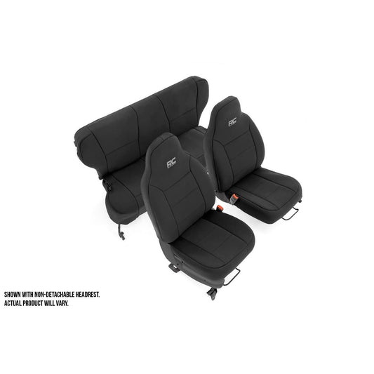 ROUGH COUNTRY Seat Covers | Detachable Headrest FR & RR | Jeep Cherokee XJ 2WD/4WD (97-01) | 91023