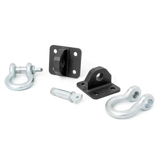 ROUGH COUNTRY D Ring Shackles and Mounts | TJ Stubby | XJ Winch | Jeep Cherokee XJ (84-01)/Wrangler TJ (97-06)  | 1058