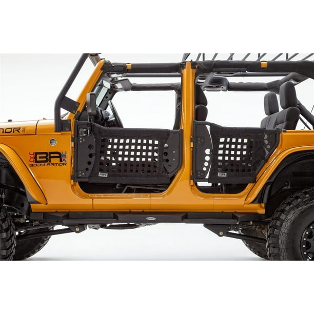 Body Armor Front GEN III Trail Doors with Black Nylon Webbing for 2007-2018 Jeep Wrangler JK