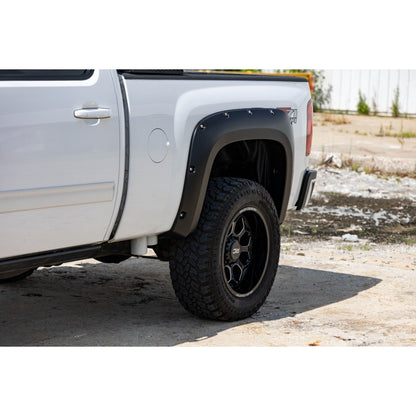 ROUGH COUNTRY Pocket Fender Flares | 6'7" & 8' Bed | GCN Victory Red | Chevy Silverado 1500/2500HD/3500HD (07-14) | F-C10714B-GCN