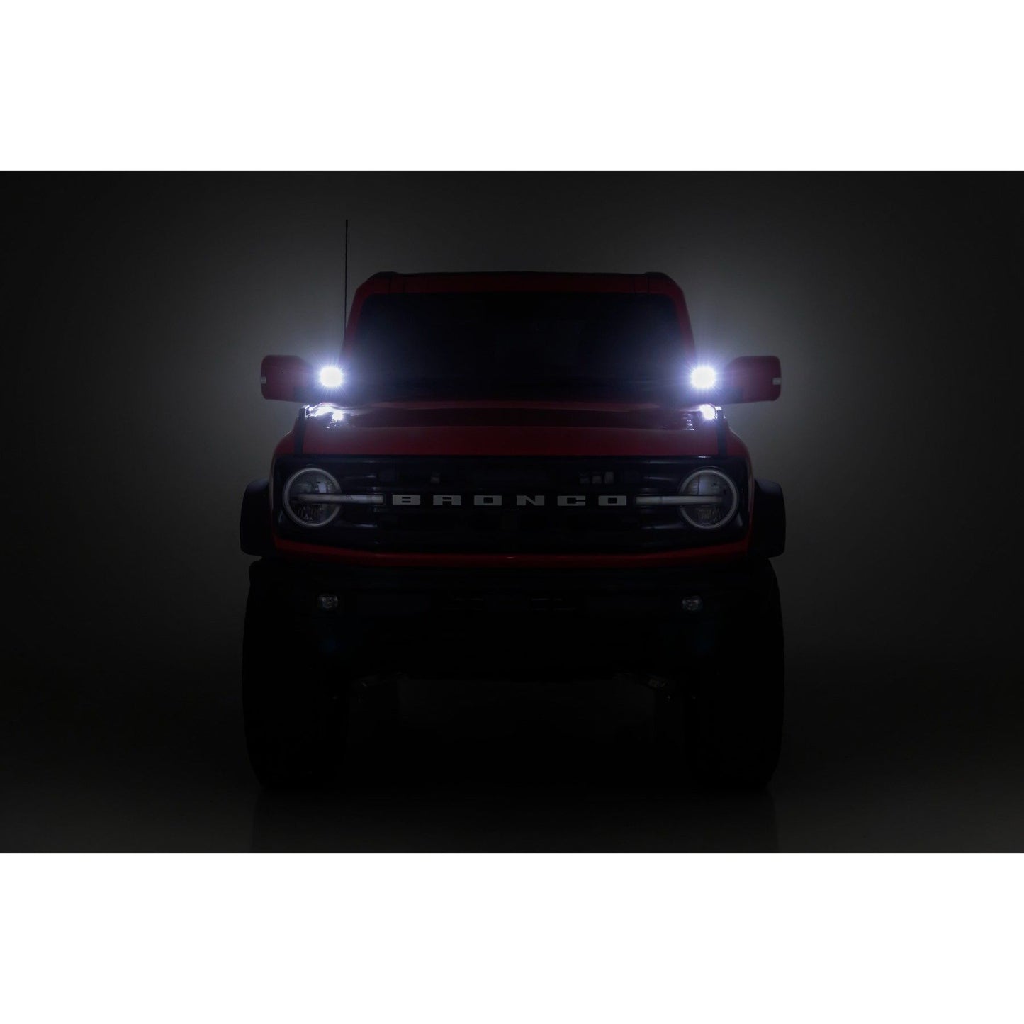 ROUGH COUNTRY LED Light Kit | Ditch Mount | 3.5" Black Round Pair | Amber DRL | Ford Bronco (21-25) | 71078