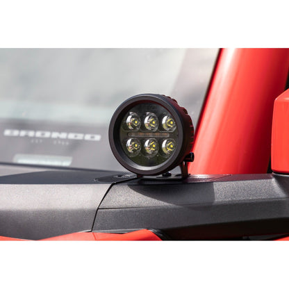 ROUGH COUNTRY LED Light Kit | Ditch Mount | 3.5" Black Round Pair | Amber DRL | Ford Bronco (21-25) | 71078