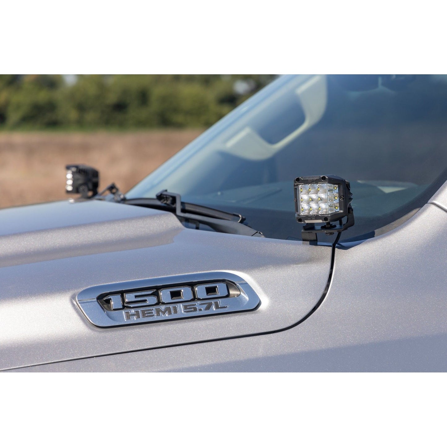 ROUGH COUNTRY LED Light Kit | Ditch Mount | 2" Black Pair | Flood | Ram 1500 2WD/4WD (19-25) | 82291