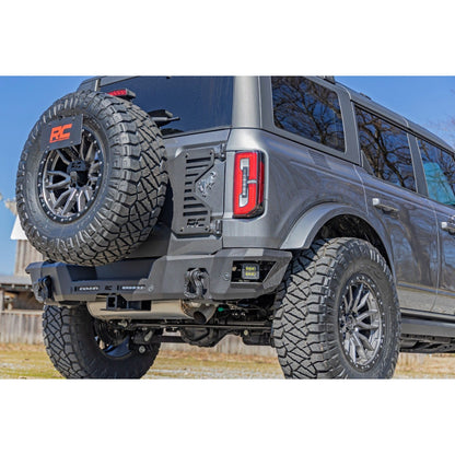 Rough Country with 6" Slim Line | Black Series Flood Cubes Rear Bumper I 51093