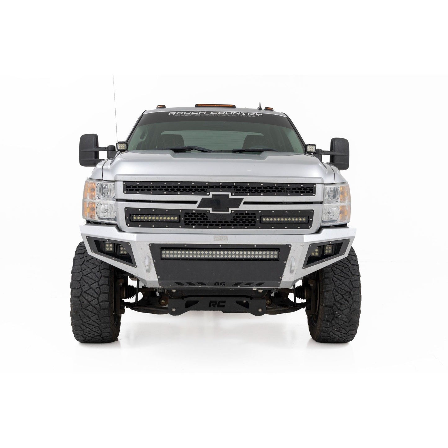 ROUGH COUNTRY LED Light Kit | Ditch Mount | 2" Black Pair | Flood | Chevy 1500 & Chevy/GMC 2500HD/3500HD (07-14) | 71059