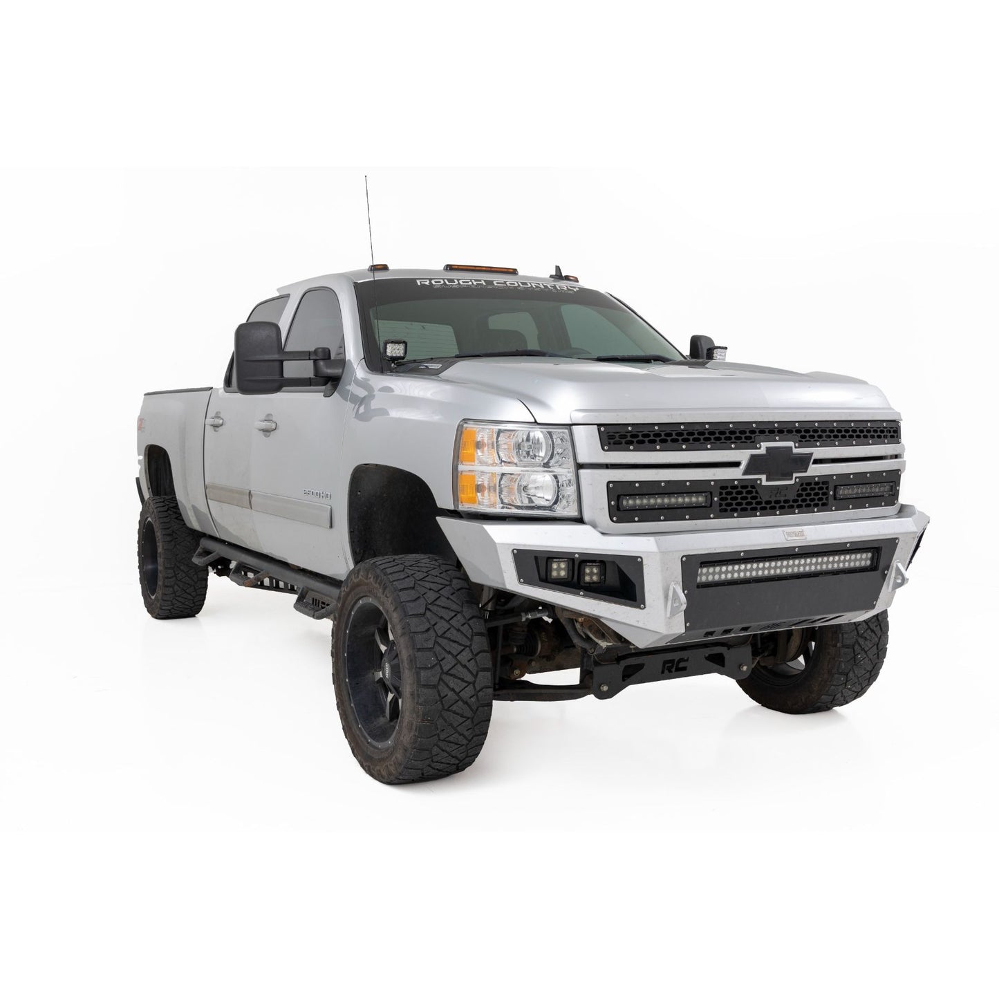 ROUGH COUNTRY LED Light Kit | Ditch Mount | 2" Black Pair | Spot | Chevy 1500 & Chevy/GMC 2500HD/3500HD (07-14) | 71058