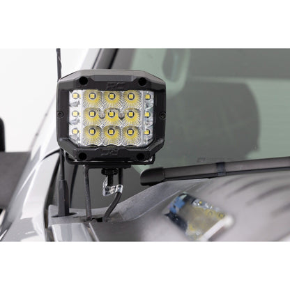 ROUGH COUNTRY LED Light | Ditch Mount | 2" Black Pair | White DRL | Chevy 1500 (2007-2013) | 71060