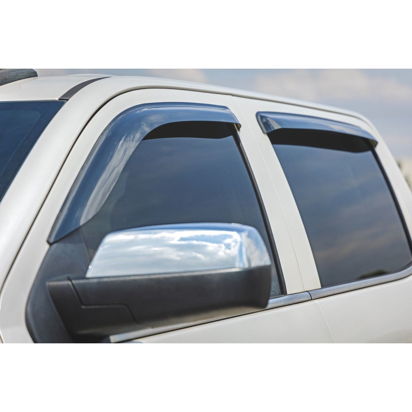 ROUGH COUNTRY Side Window Deflectors | Tape On Rain Guard | Chevy/GMC 1500/2500HD/3500HD 2WD/4WD | 911418