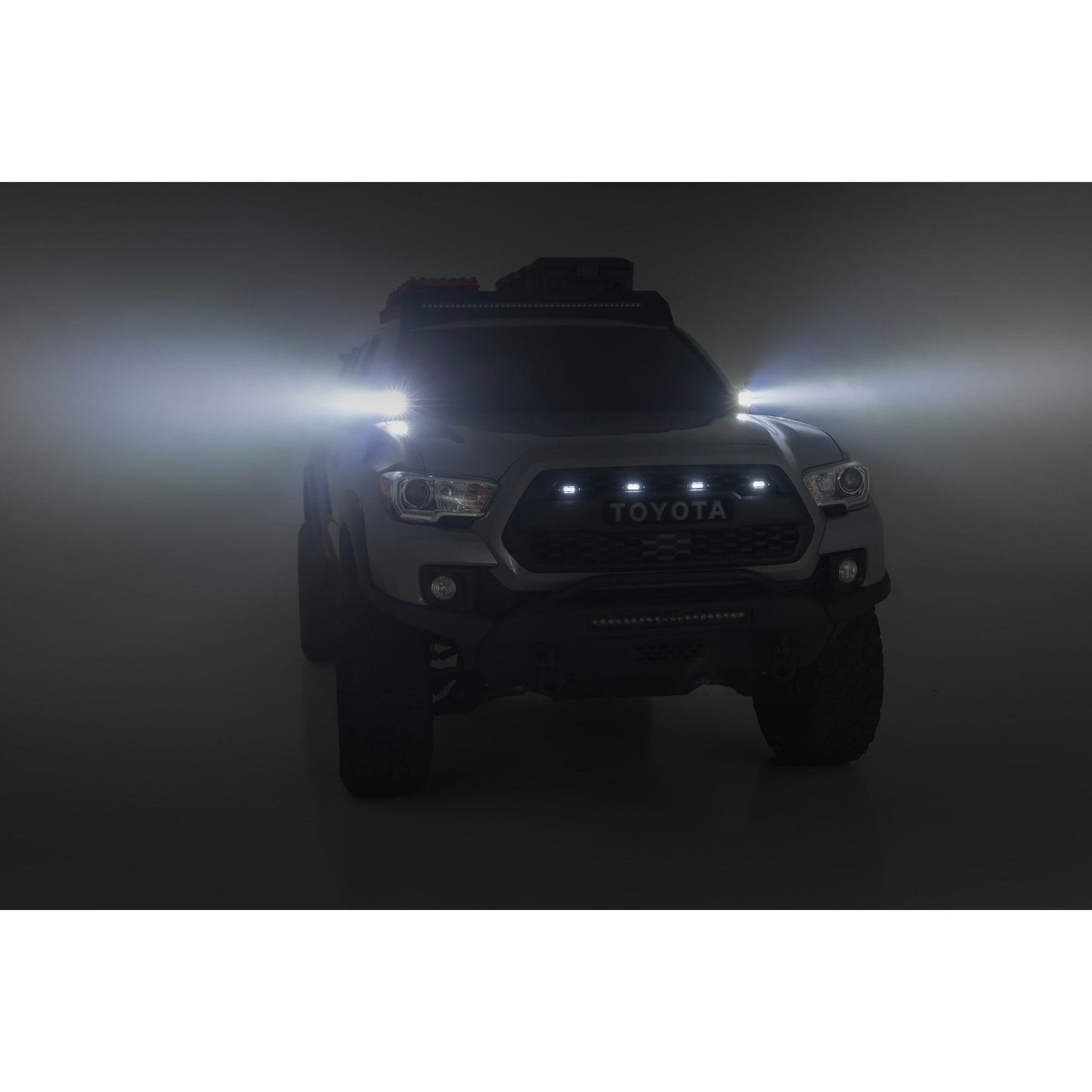 ROUGH COUNTRY LED Light Kit | Ditch Mount | 2" Black Pair | Amber DRL | Toyota Tacoma (16-23) | 71083