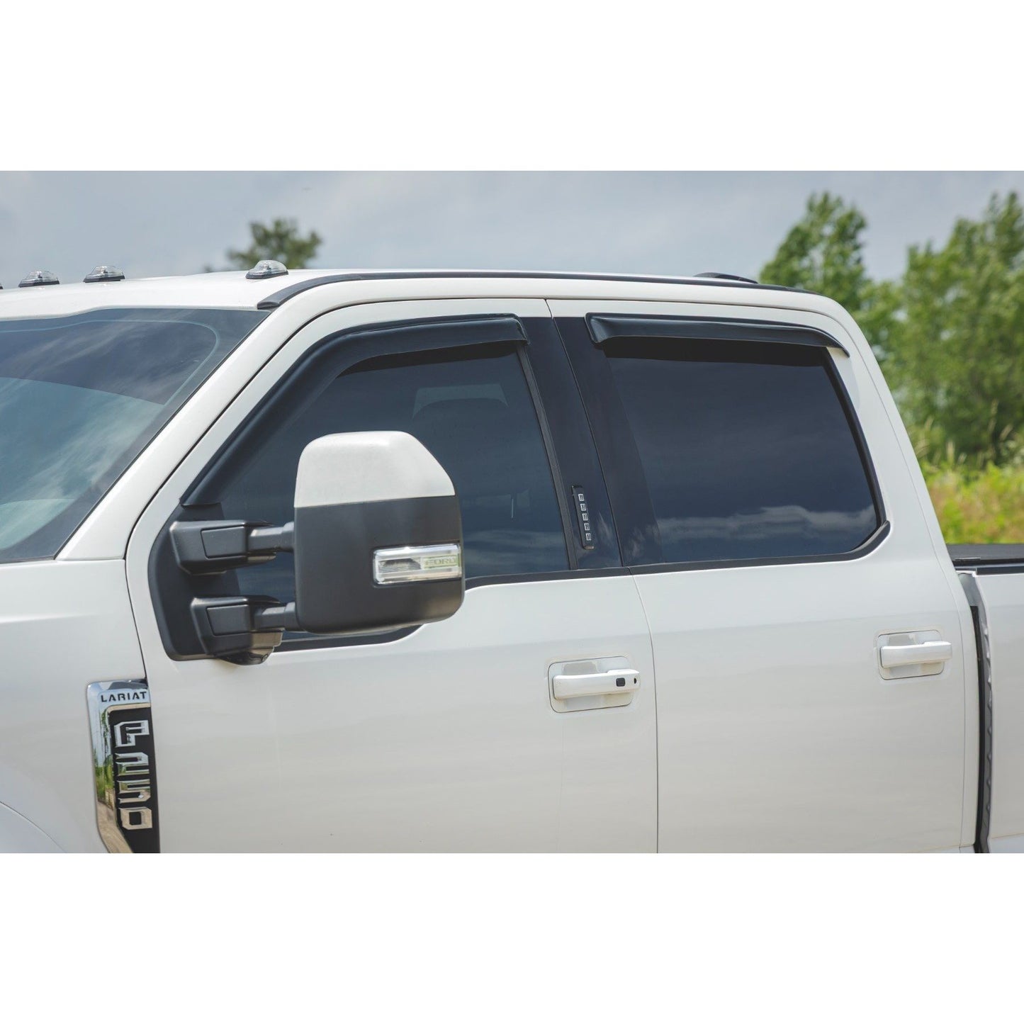 ROUGH COUNTRY Side Window Deflectors | Tape On Rain Guard | Ford F-150 (17-24) F-250 (15-24) | 931524
