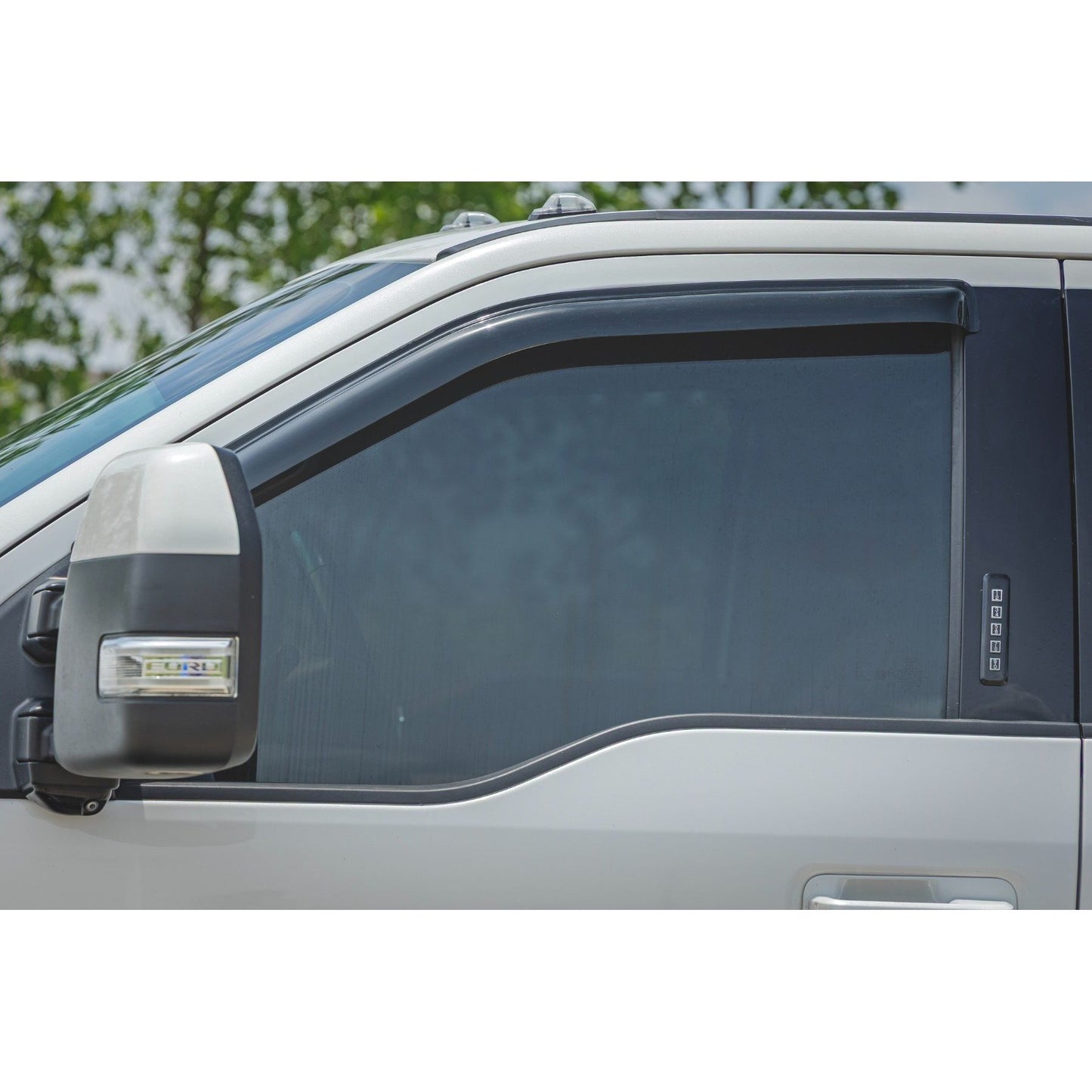 ROUGH COUNTRY Side Window Deflectors | Tape On Rain Guard | Ford F-150 (17-24) F-250 (15-24) | 931524