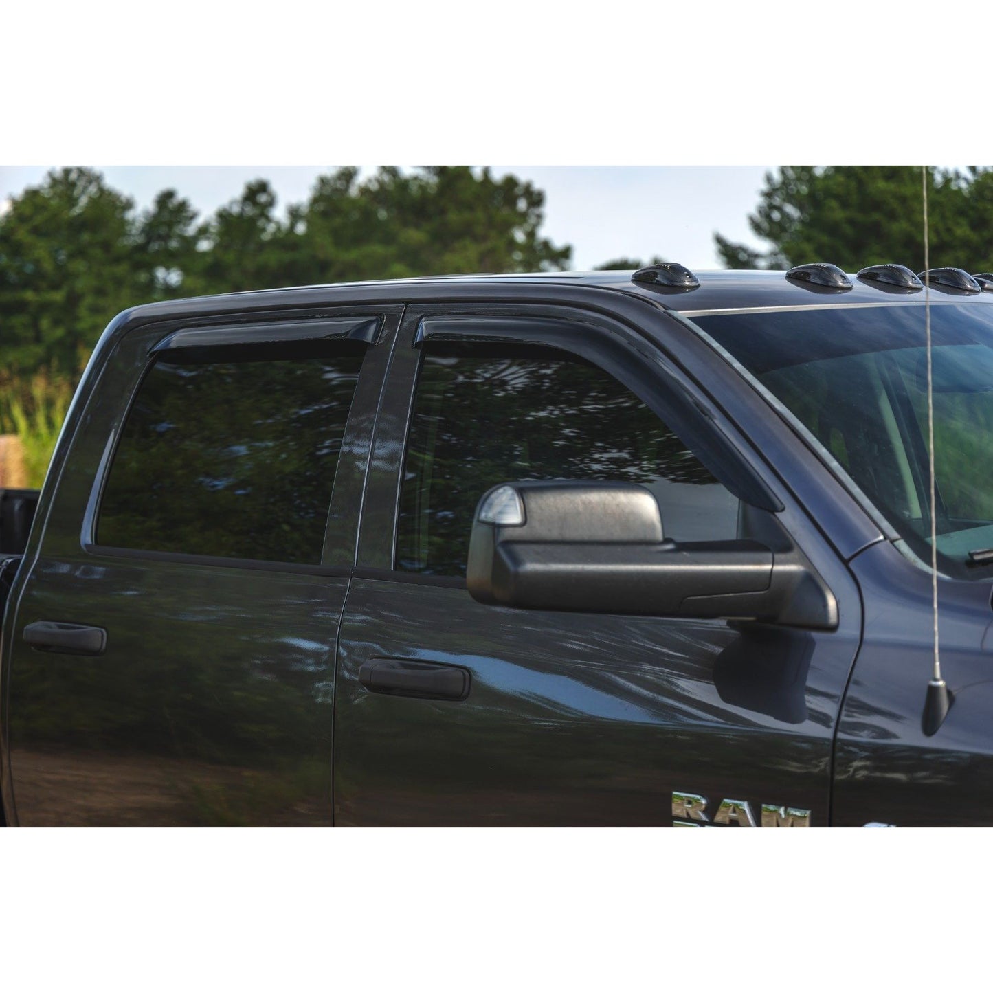 ROUGH COUNTRY Side Window Deflectors | Tape On Rain Guard | Ram 1500 (09-18) 2500 (10-24) | 942924