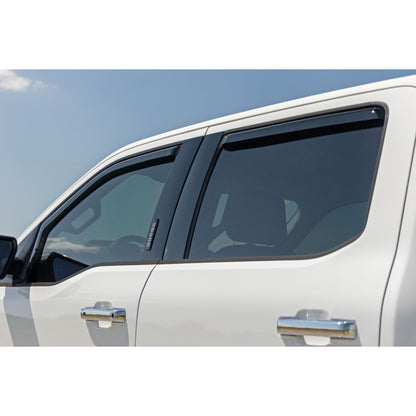 ROUGH COUNTRY Side Window Deflectors | In Channel Rain Guard | Ford F-150/Lightning/F-250/F-350/Raptor (15-25) | 831524