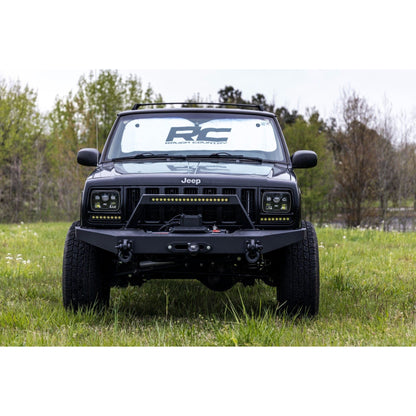ROUGH COUNTRY 8 Inch Black Series LED Light Bar | Single Row | Cool White DRL | Pair | 70728BLDRL