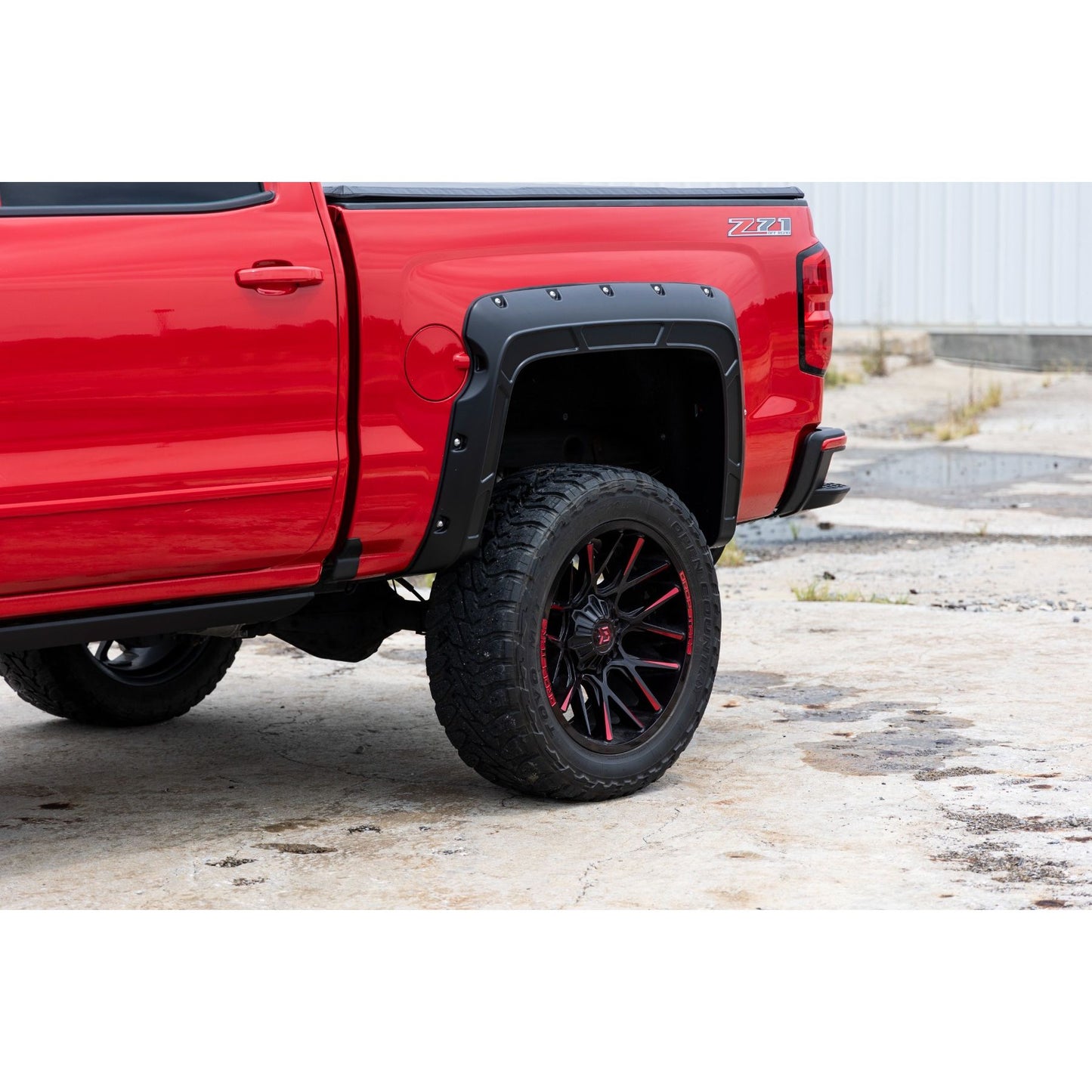 ROUGH COUNTRY Fender Flares | Defender l 5'9" Bed  | G7C Red Hot | Chevy Silverado 1500 (14-18 & Classic) | A-C11612-G7C