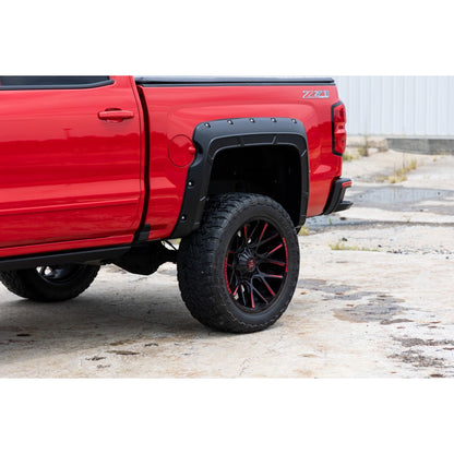 ROUGH COUNTRY Fender Flares | Defender l 5'9" Bed  | G7C Red Hot | Chevy Silverado 1500 (14-18 & Classic) | A-C11612-G7C