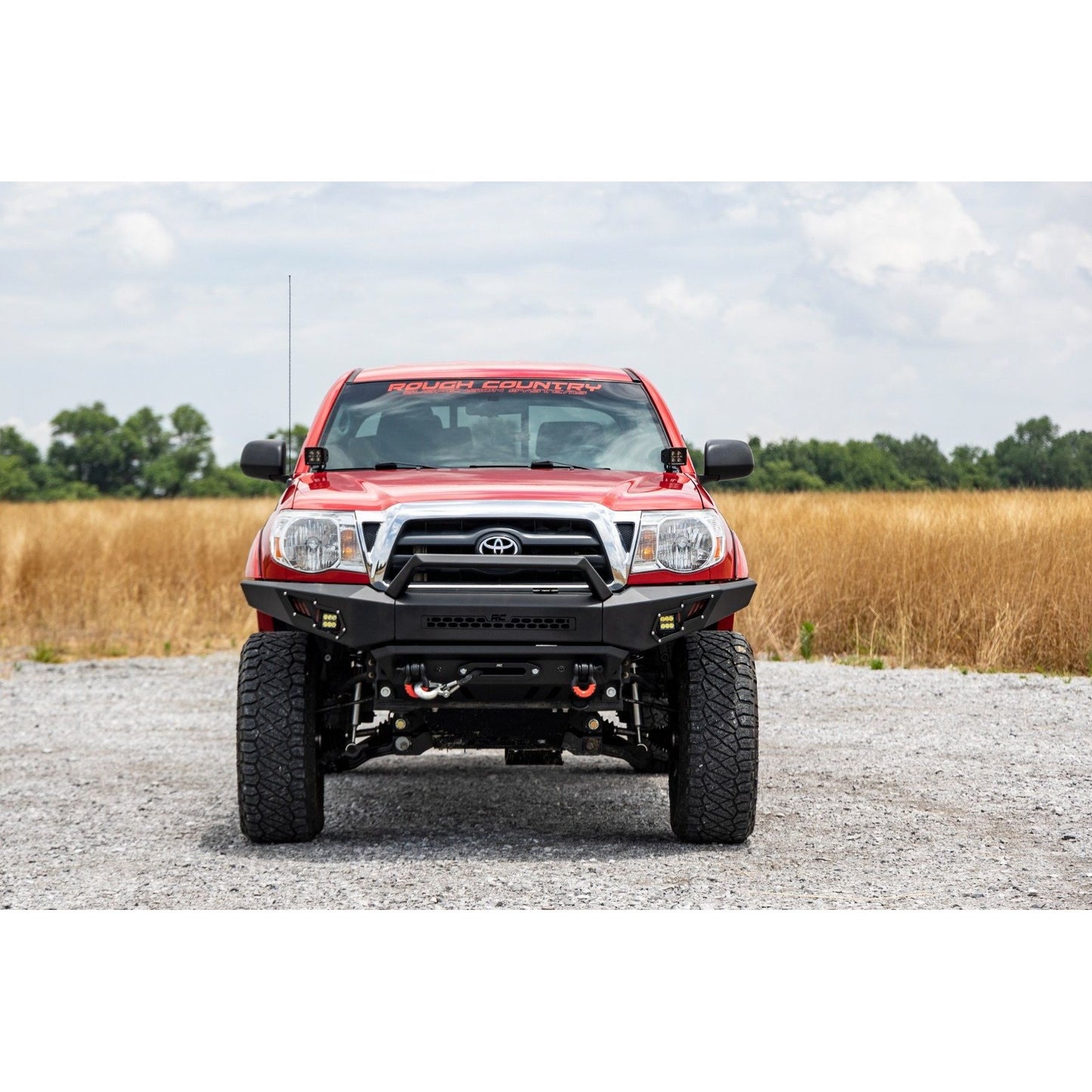 ROUGH COUNTRY LED Light Kit | Ditch Mount | Black Series Round | 3.5 Inch | Amber DRL | Toyota Tacoma (05-15) | 71092