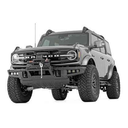 ROUGH COUNTRY High Winch Mount | All Models | 12000S | 20 Inch Black Single Row LED | Ford Bronco (21-25) | 51099