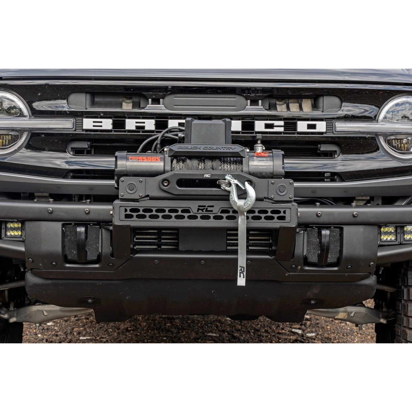 Rough Country Black Series w/ White DRL High Winch Mount I 51096