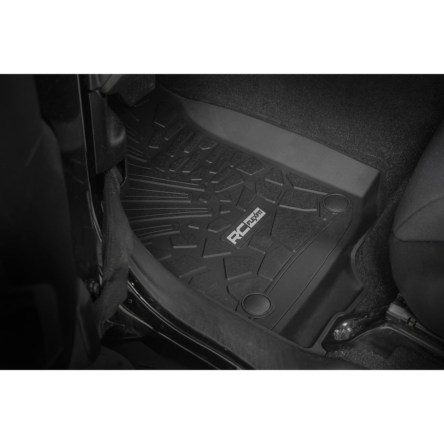 ROUGH COUNTRY Flex Fit Floor Mats | FR | 2 Door | Jeep Wrangler JL 4WD (2018-2025) | FF-6011_A