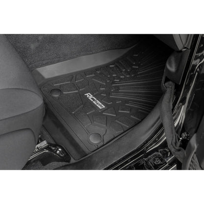 ROUGH COUNTRY Flex Fit Floor Mats | FR | 4 Door | Jeep Wrangler Unlimited 4WD (2018-2025) | FF-6011