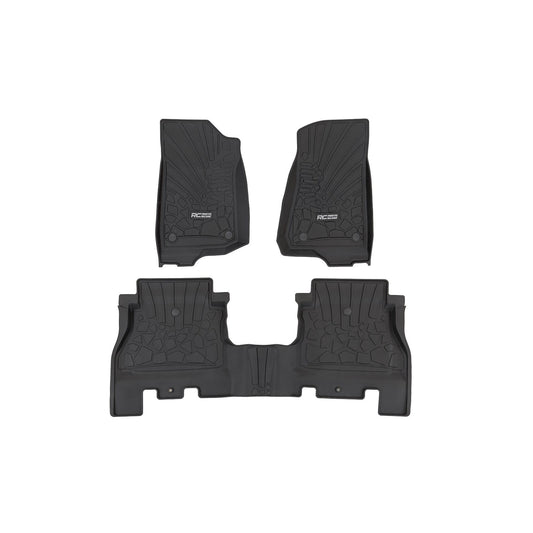 ROUGH COUNTRY Flex Fit Floor Mats | FR & RR | 4 Door | Jeep Wrangler Unlimited 4WD (18-25) | FF-60112