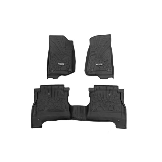 ROUGH COUNTRY Flex-Fit Floor Mats | FR & RR | RR Lockable | Jeep Gladiator JT 4WD (20-25) | FF-61501