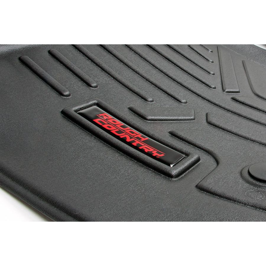 ROUGH COUNTRY Floor Mats | FR & RR | OV Hump | Crew | Chevy/GMC 1500/2500HD/3500HD 2WD/4WD | M-21143