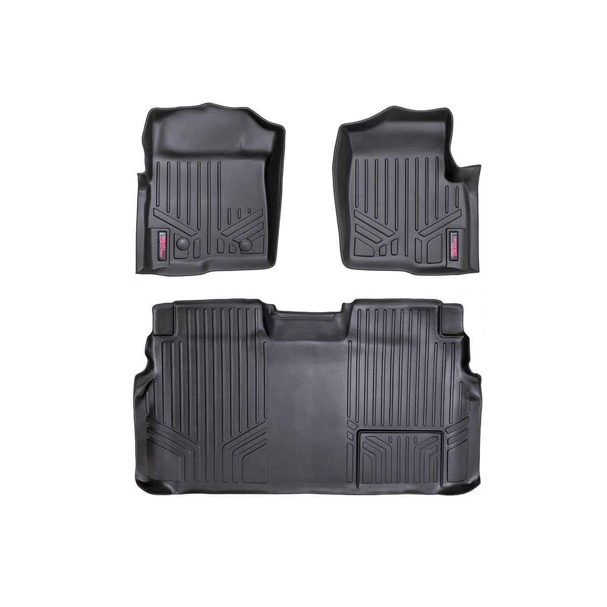 ROUGH COUNTRY Floor Mats | FR & RR | 2 Ret Hook | Ford F-150 2WD/4WD (2011-2014) | M-51112