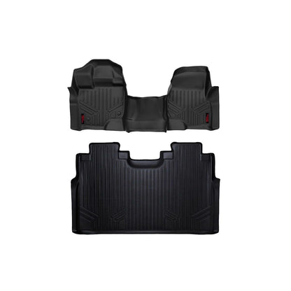 ROUGH COUNTRY Floor Mats | FR & RR | Over Hump | Ford F-150 (15-25)/F-150 Lightning (22-25)/Raptor (17-25)  | M-51153