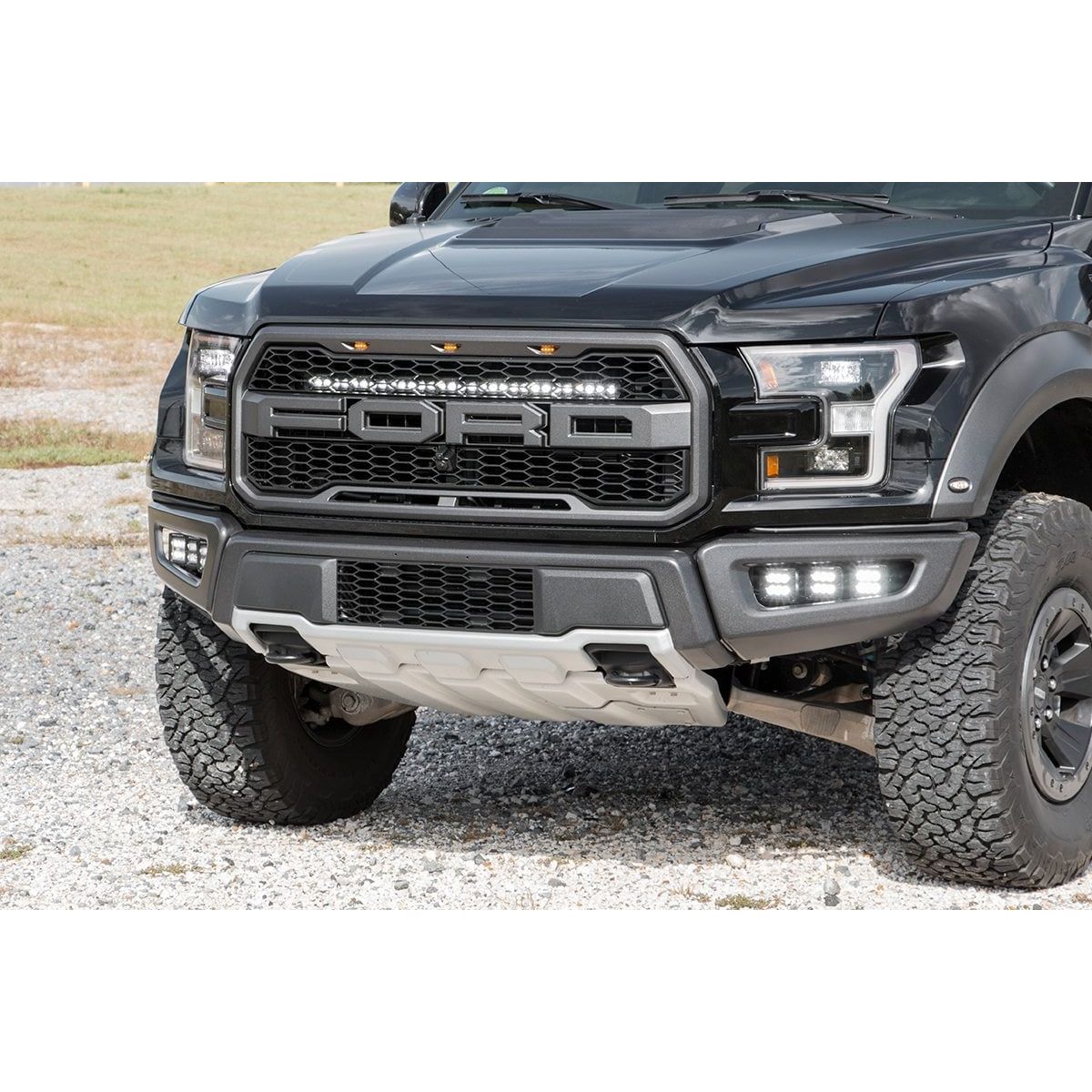 ROUGH COUNTRY 30 Inch Black Series LED Light Bar | Curved | Single Row | Cool White DRL | 72730BLDRL