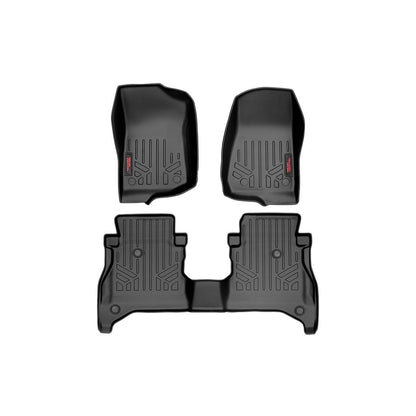 ROUGH COUNTRY Floor Mats | FR & RR | RR Non-Lock | Jeep Gladiator JT 4WD (2020-2025) | M-61505